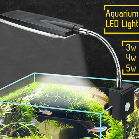 Flexible 3/5W LED Aquarium Light Arm Clip on Plant Grow Fish Tank Lighting Lamp